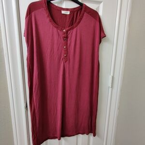 Umgee Maroon Button-Detail Tunic